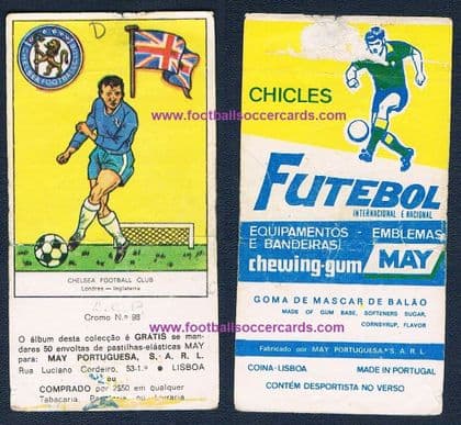 1969 May Gum CHELSEA Futebol Embelmas Equipamentos Bandeiras wrapper