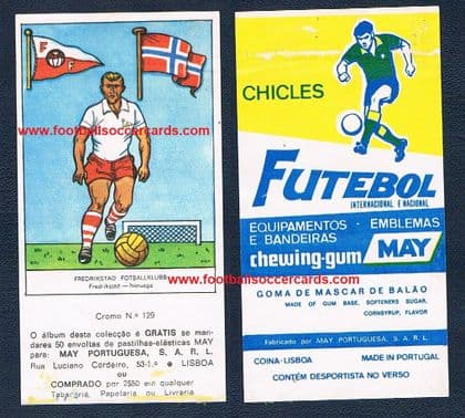 1969 May Gum Fredrikstad FK Norway Futebol Embelmas Equipamentos Bandeiras wrapper RARE!