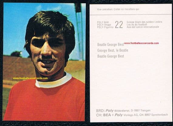 1970 Beatle George Best - this Swiss card credits Best with being in The Beatles! Issued by Poly