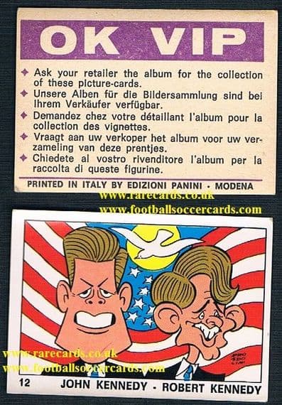 1970 JFK John F Kennedy Robert Panini OK Vip 12