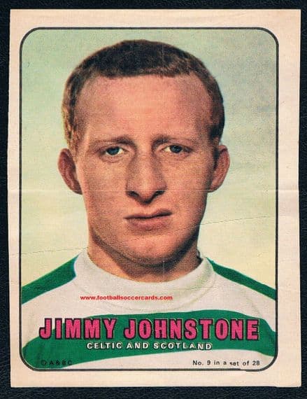 1970 Jimmy Johnstone Celtic A&BC Gum 9 Scottish Superstar Pin Ups