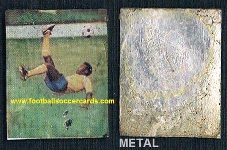 1970 metal Pelé card from Italy unknown issuer METAL!