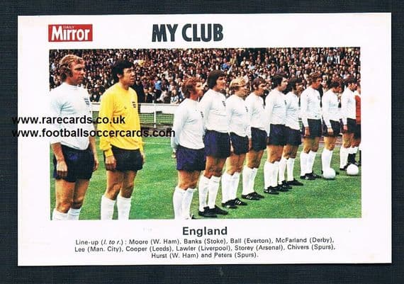 1970 My Club Daily Mirror England WHU Spurs Stoke Everton Derby Leeds Liv Ars ManC