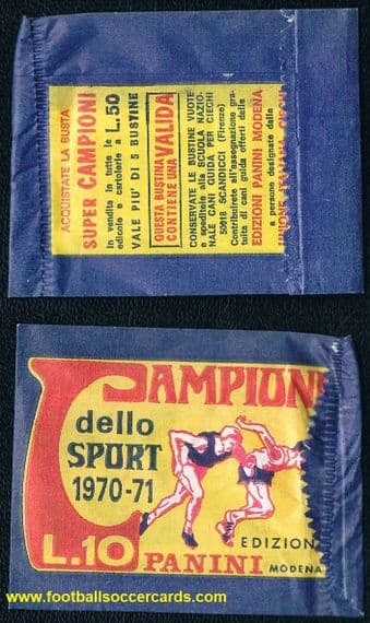 1970 Panini unopened packet Campioni dello Sport, original type, full of cards