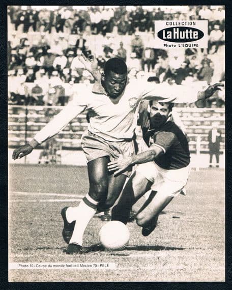 1970 Pelé French-issue large card number 10 by La Hutte Collection Mexico70