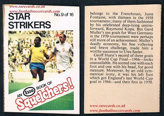 1970 Pele Squelchers Esso card minimag