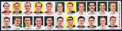 1970 UNCUT SHEET 22 British Isles soccer greats: Charles, Woodburn, Matthews etc SUN WC70 SOUVENIR
