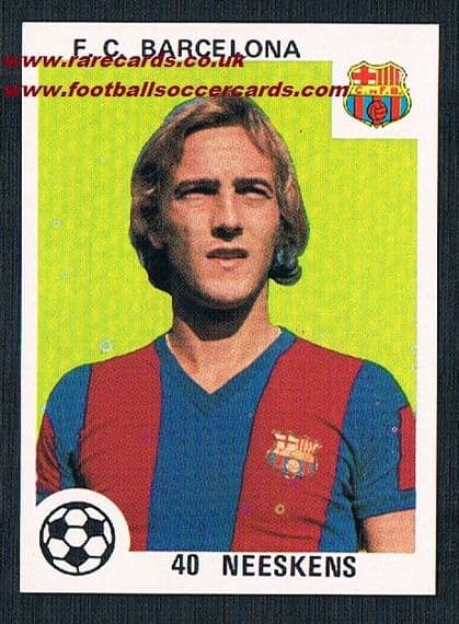 1970s Spanish Neeskens playing card