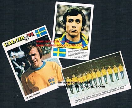1970s Sverige World Cup 3 cards from Italy & Spain Ediraf Williams RuiRomer Damm