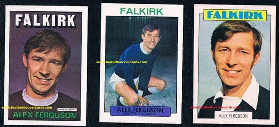 1971-3 Alex Ferguson FALKIRK cards 3 A&BC Gum Scottish issues 71 72 73