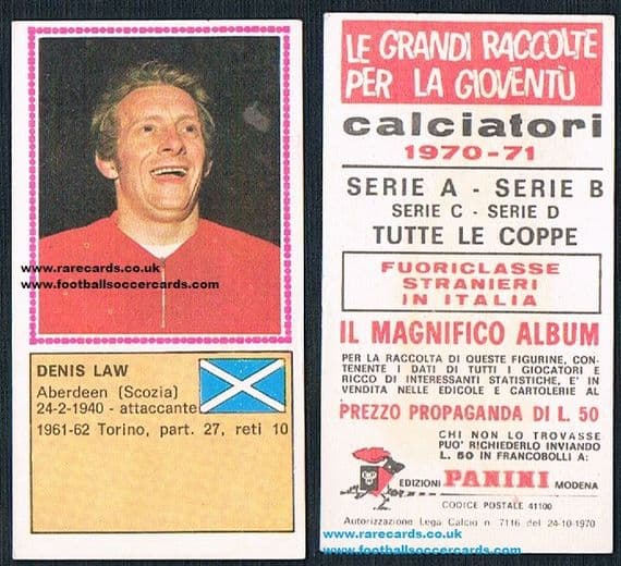 1971 Denis Law Scotland Panini Italy