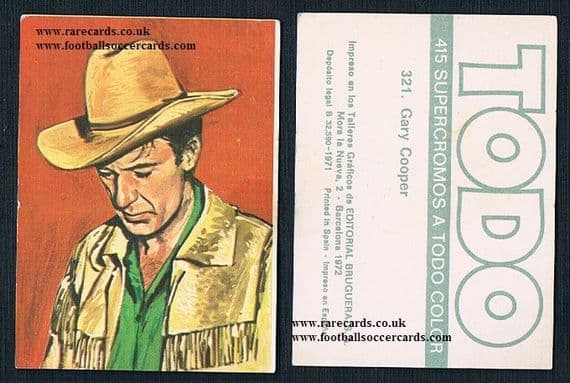 1971 Gary Cooper Todo 321 Bruguera trade card