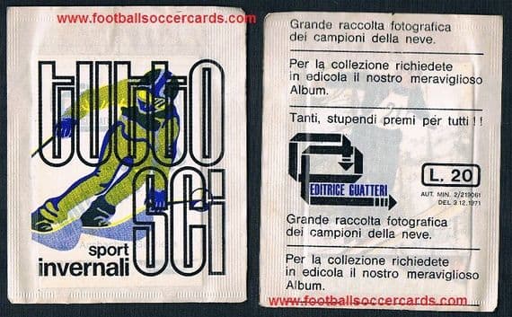 1971 Guatteri TUTTO SCI unopened packet of stickers from Italy, as new. RARE