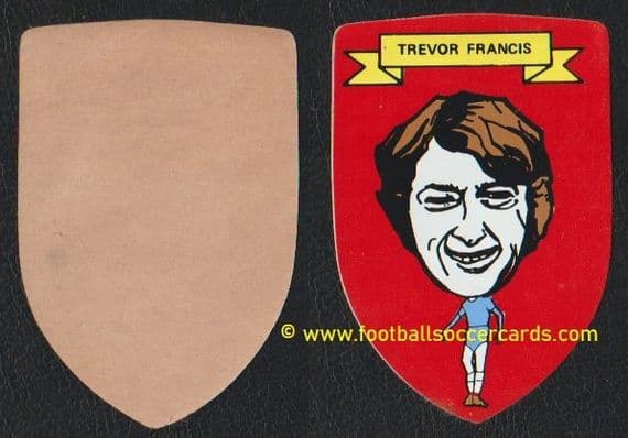 1971 Trevor Francis rookie card BAB Northern Trancessories caricature shield unused