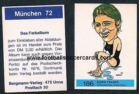 1972 Dawn Fraser Australia swimmer 186 Bergmann card