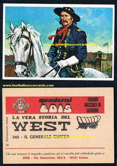 1972 Edis General Custer unused card from Italy