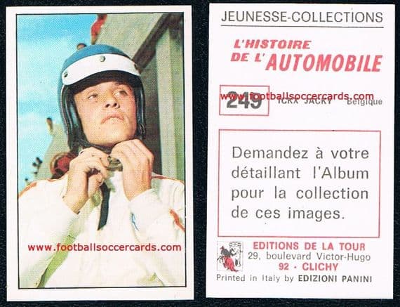 1972 French Panini Jacky Ickx unused card