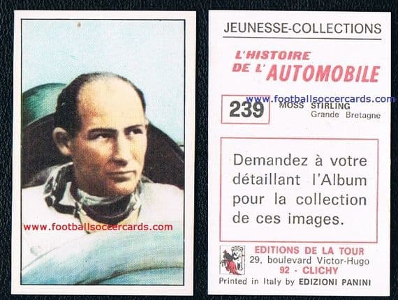 1972 French Panini Stirling Moss unused card