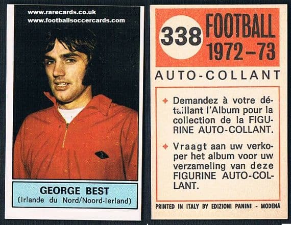 1972 George Best Belgian Panini RESERVED - SOLD