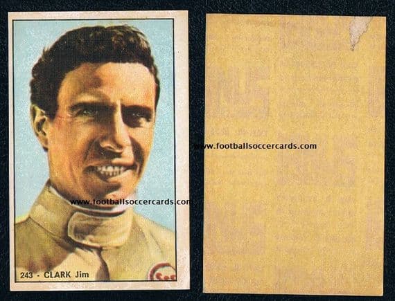 1972 Jim Clark unused Sticker from Italy by Panini with backing paper