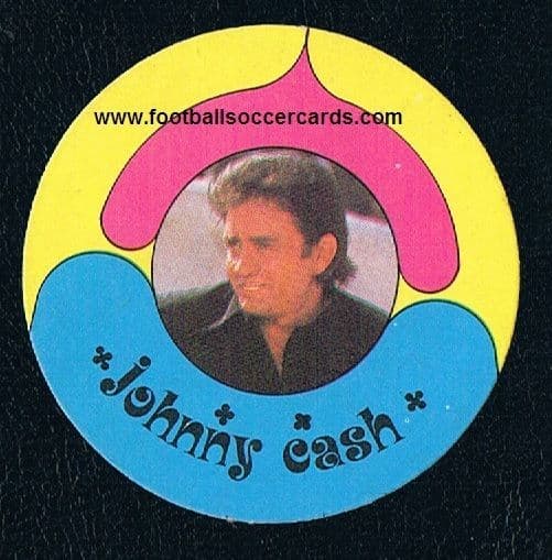 1972 Johnny Cash Monty Gum sticker, unused with backing paper