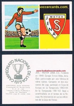 1972 RuiRomer Campeonato 1973 Spanish card 1.SV Carl Zeiss Motor Jena