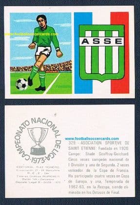 1972 RuiRomer Campeonato 1973 Spanish card ASSE St Etienne France