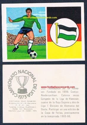 1972 RuiRomer Campeonato 1973 Spanish card of HANNOVER 96
