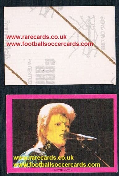 1973-74 Monty Gum David Bowie fasPrint unused Ziggy Stardust sticker horizontal