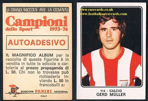 1973 Gerd Müller 114 Panini Campioni