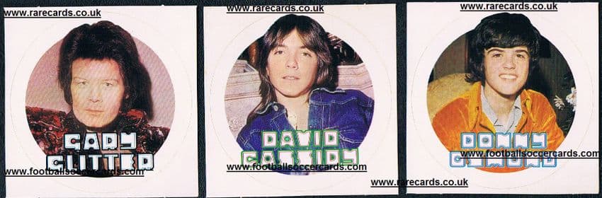 1973 Glam 3 stickers Cadbury's 3 Glitter