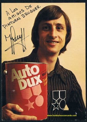 1974 Johan Cruyff AutuDux trade card from Spain