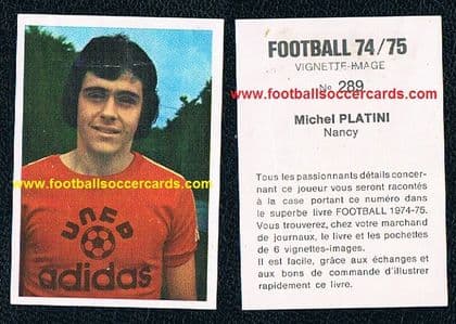 1974 Michel Platini AGE ducatifs vignette Football 74 75