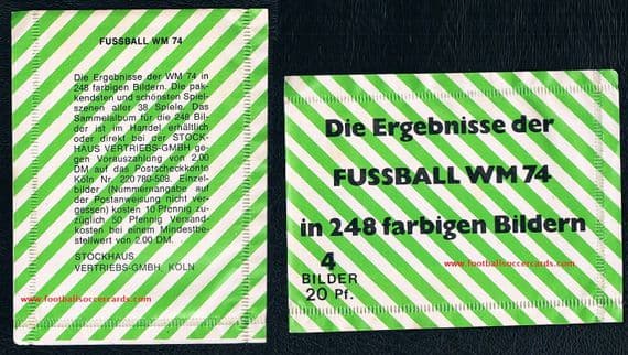 1974 WC74 unopened packet from W.Germany made by Stockhaus
