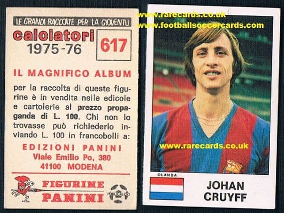 1975 Panini 617 Johan Cruyff Barca