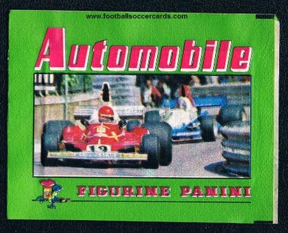 1975 Panini AUTOMOBILE complete sealed packet F1 Grand Prix Racing cars & drivers