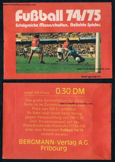 1976 Bergmann Fussball 74 75 SEALED packet full of cards