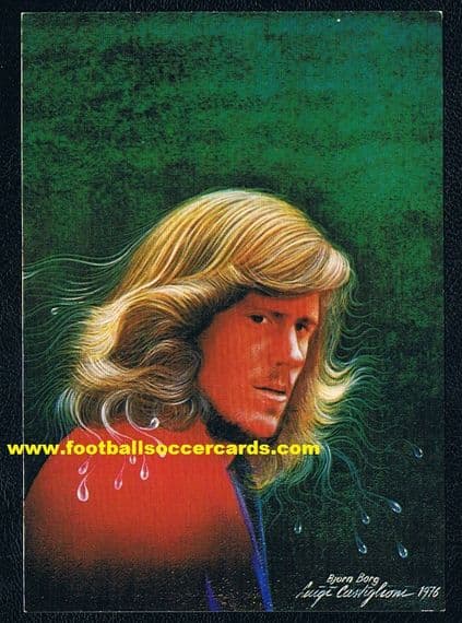 1976 ! Bjorn Borg original Luigi Castiglioni 70's Nugerons Editions disco-art postcard tennis legend