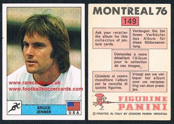 1976 Caitlyn Marie Bruce Jenner Kardashians I Am Cait Olympic gold winner rookie 149 Panini Italy