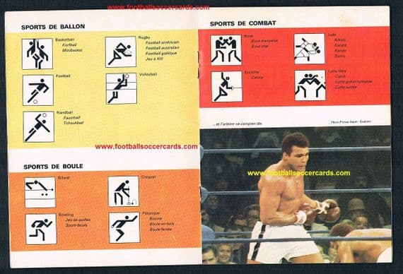 1976 Cassius Clay Muhammad Ali - the booklet to the Sportscaster cards, French, Beckenbauer etc