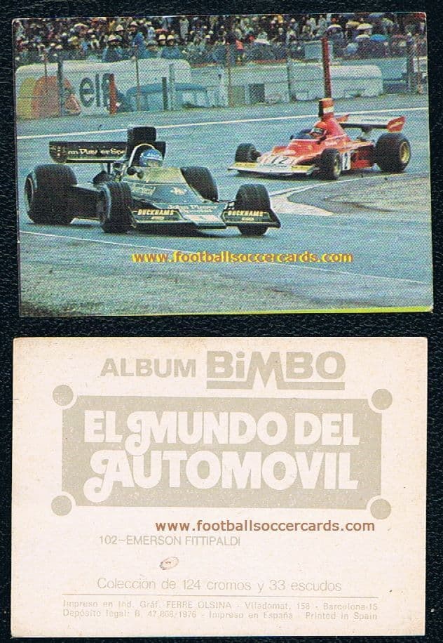 1976 Emerson Fittipaldi Bimbo sticker from Spain