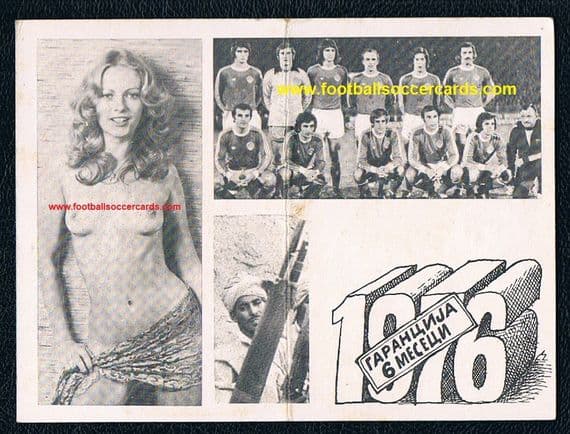 1976 Evening News Yugoslavia - card says it is the daily newspaper with the biggest number of papers