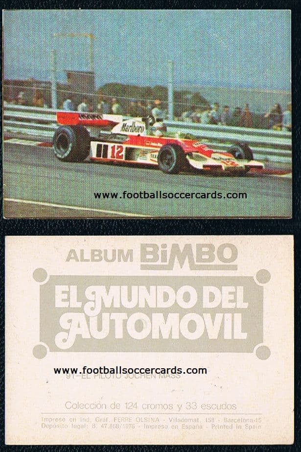 1976 Jochen Mass McLaren Bimbo sticker from Spain