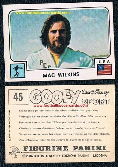 1976 Mac Wilkins Oregon USA Discus track & field 2x Olympics Gold World Recor Goofy Sport #45 Panini