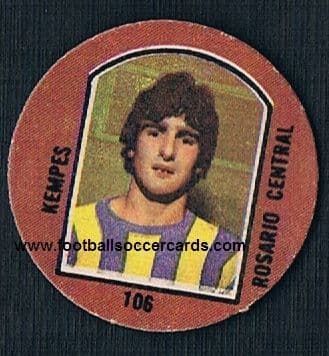 1976 Mario Kempes LEGEND rookie pog Rosario original from Argentina All Time Great!