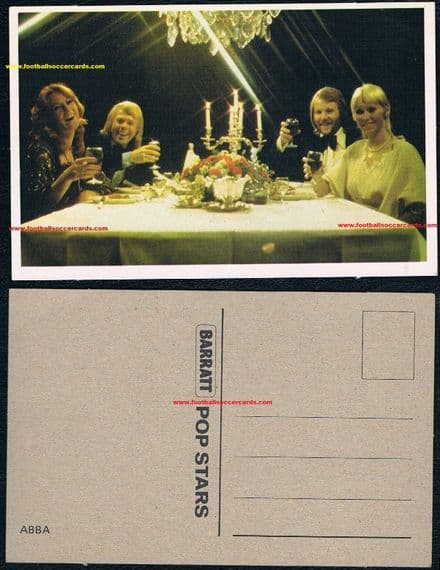 1978 Barratt & Co candy cigarettes ABBA 'Pop Stars' postcard