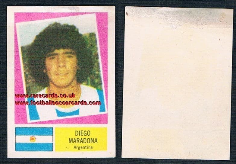 1978 Crack FKS Argentine issue Diego Maradona Argentina sticker AMR top rear