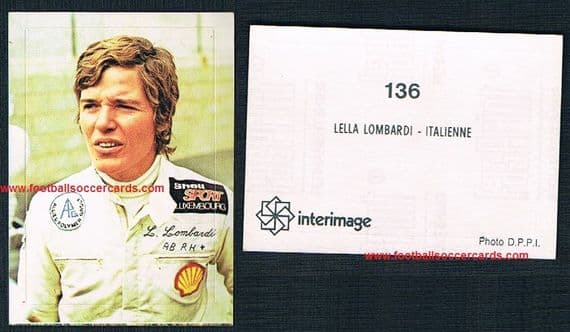 1978 Interimage unused Lella Lombardi F1 Sports Cars pioneer woman racing driver