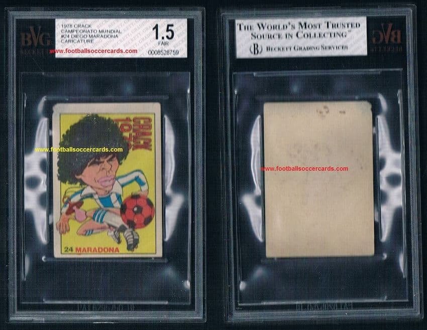1978 rookie Maradona Crack 1978 caricature figurita in slab