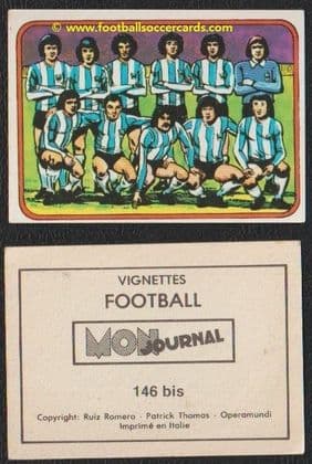 1979 Argentina '74 squad 146 bis Mon Journal unused with backing paper Opera Mundi RuiRomer